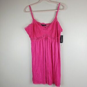 INC International Concepts Lace-Trim Pink Medium Women's Chemise Top.C80